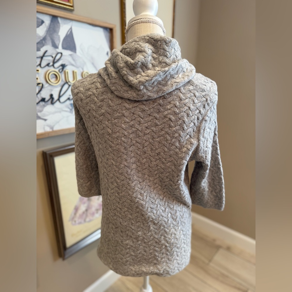 FENN WRIGHT MANSON Gray Cowl Neck Textured Sweater - Picture 3 of 5